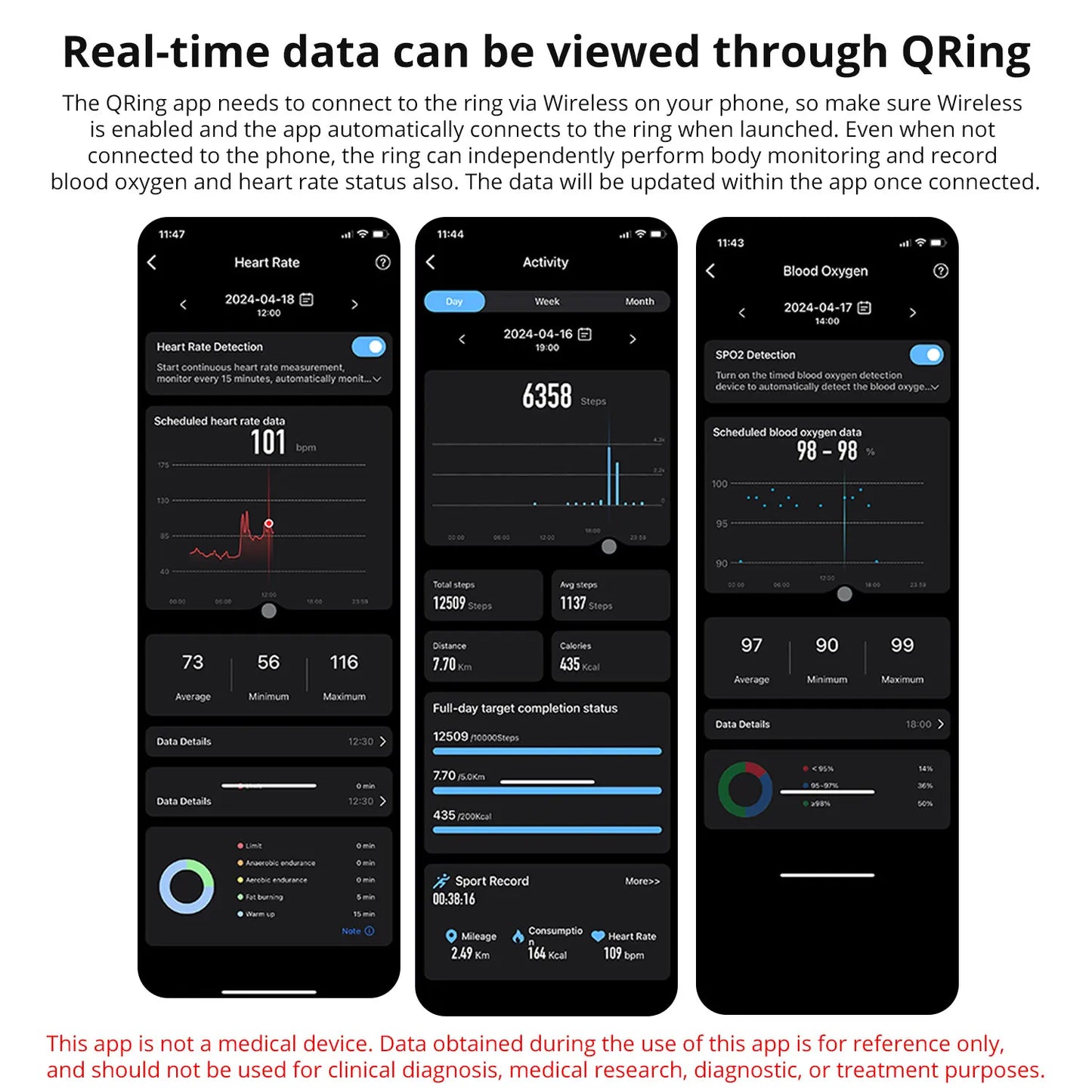 Smart Ring Health Monitor Waterproof