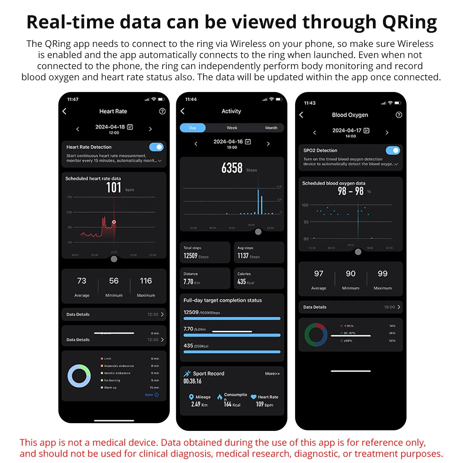Smart Ring Health Monitor Waterproof